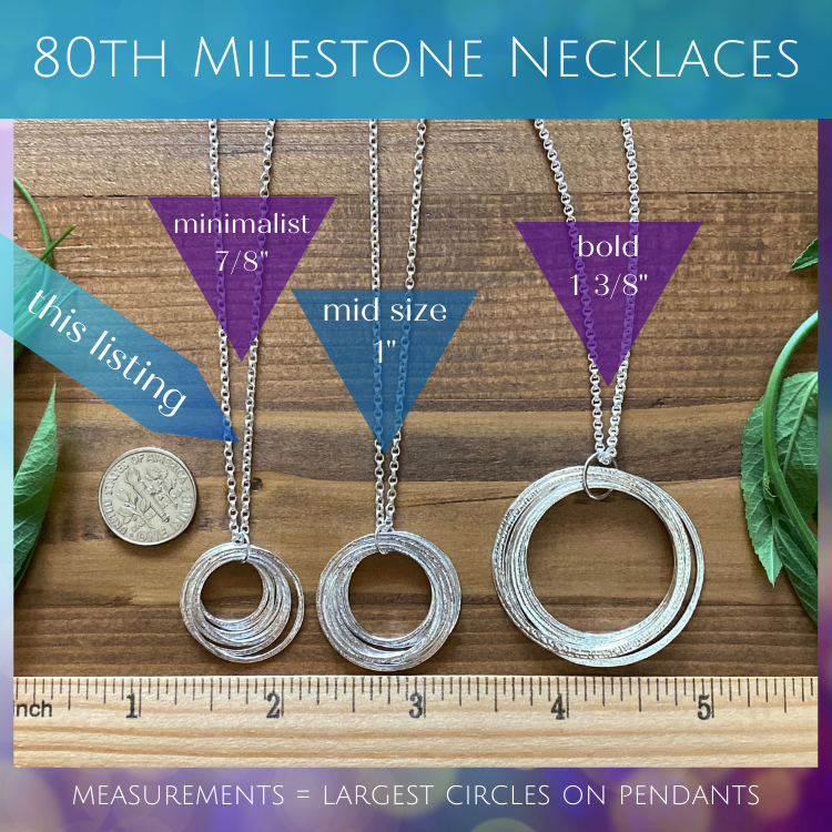 80th Birthday Milestone Birthstone Necklace - Minimalist