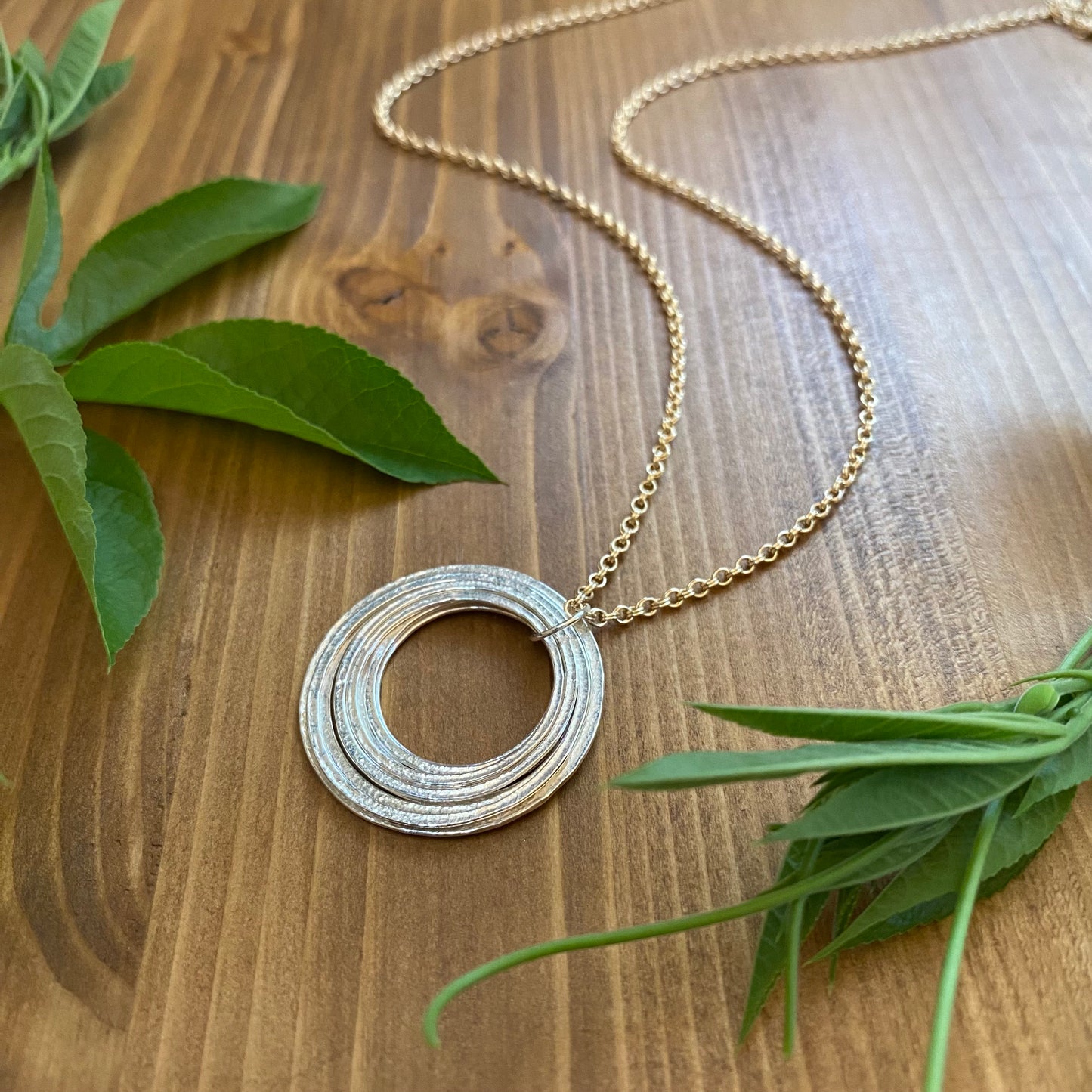80th Birthday 8 Circle Necklace with Birthstones