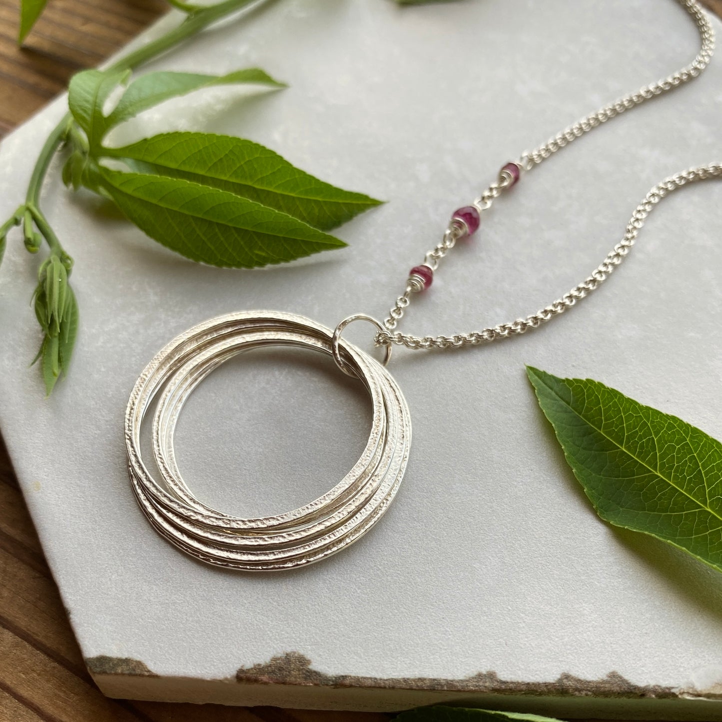 Sterling Silver 70th Birthday Milestone Sparkly Circles Necklace