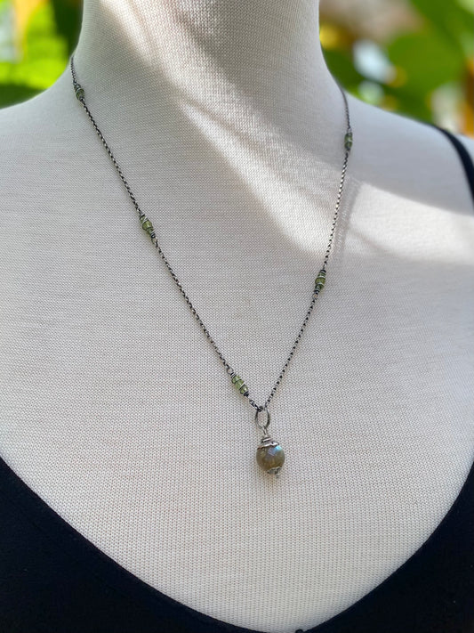 labradorite orb pendant