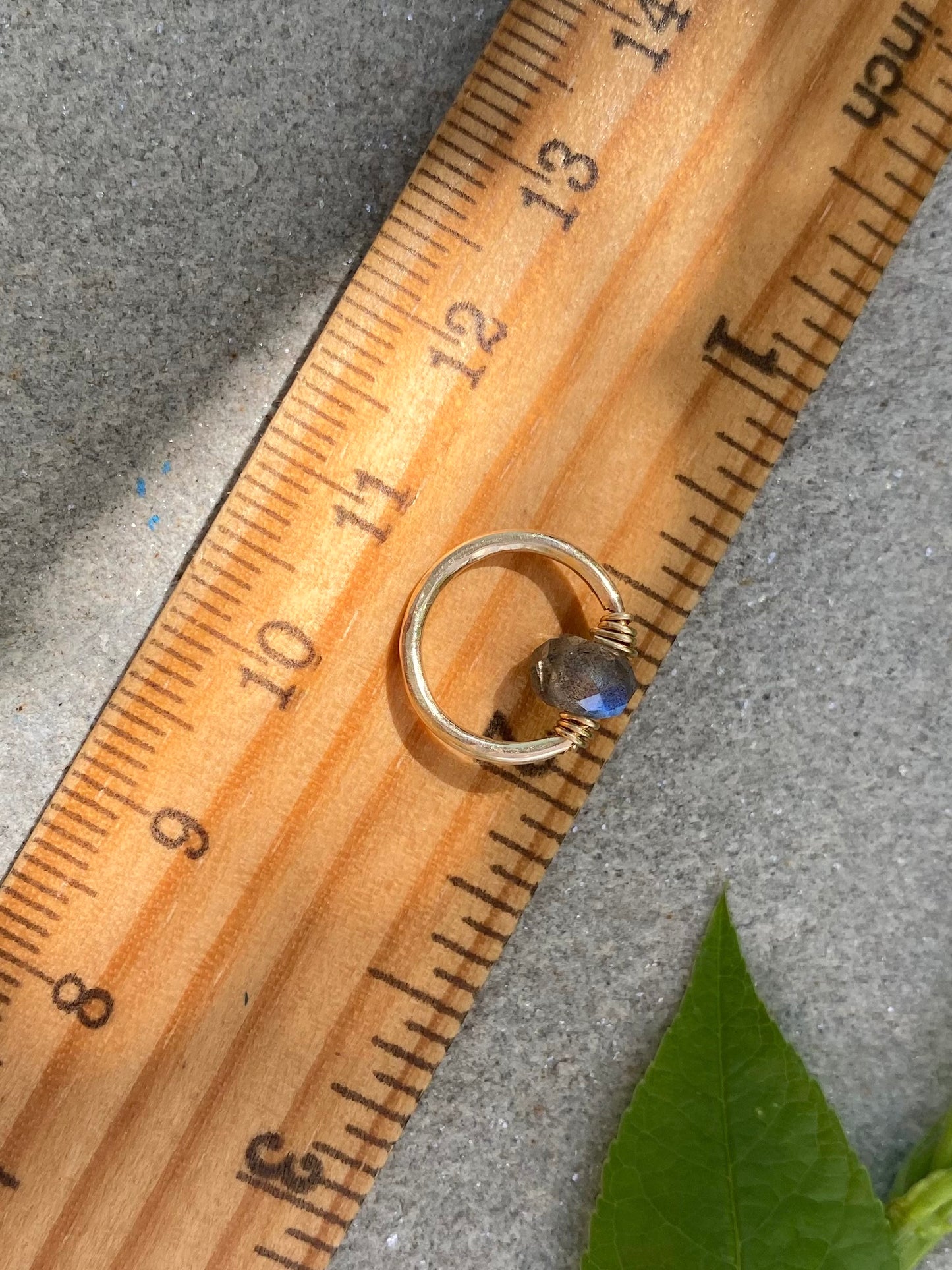 labradorite ring charm