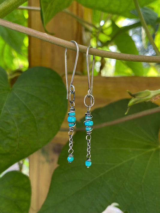 turquoise satellite earrings