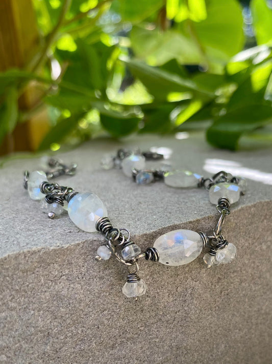 moonstone beaded bracelet