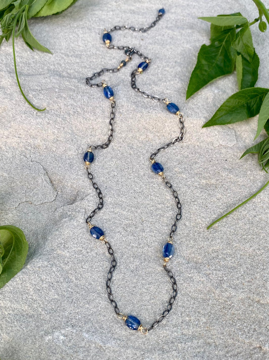 kyanite satellite necklace