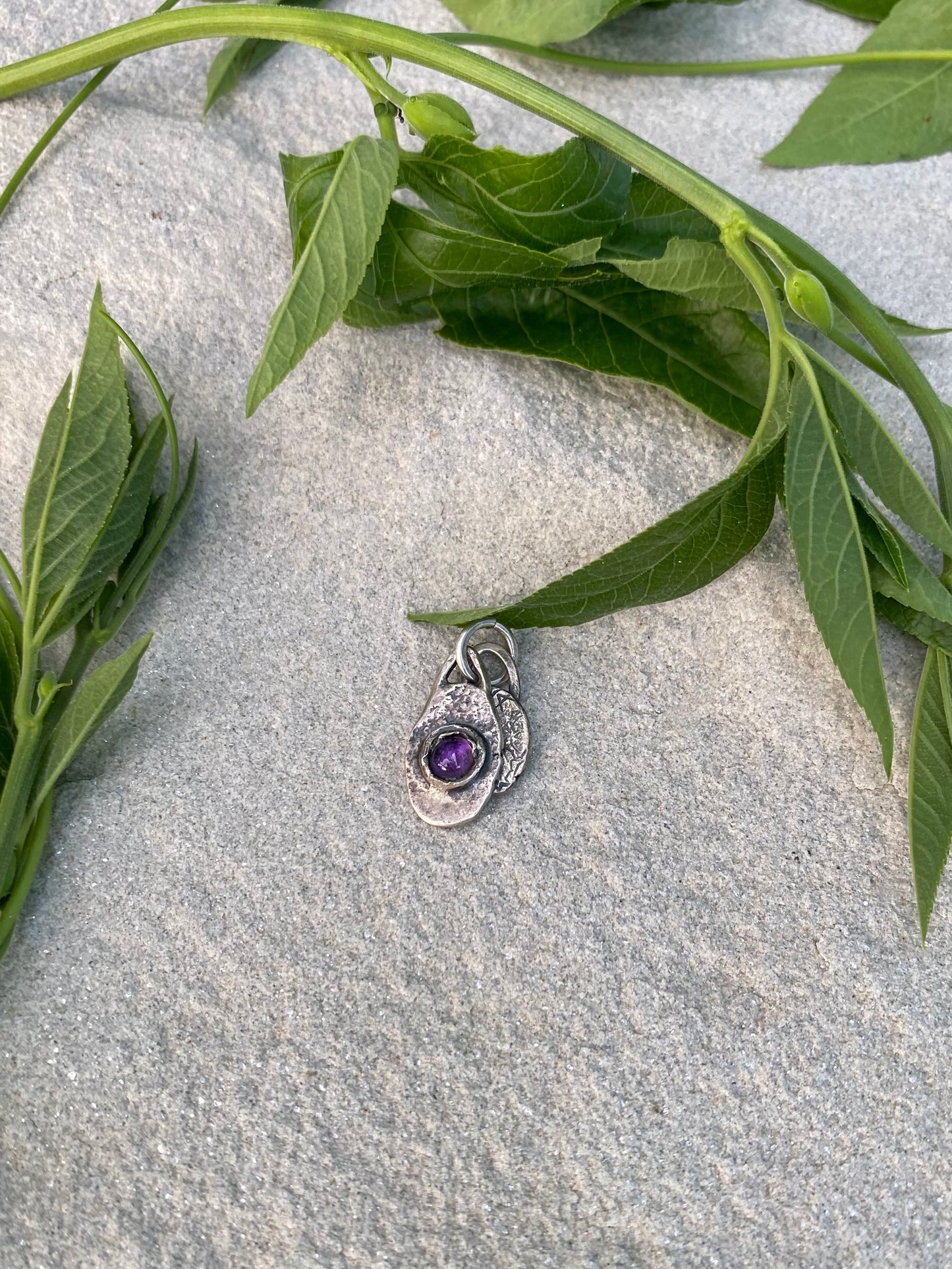 amethyst double pendant