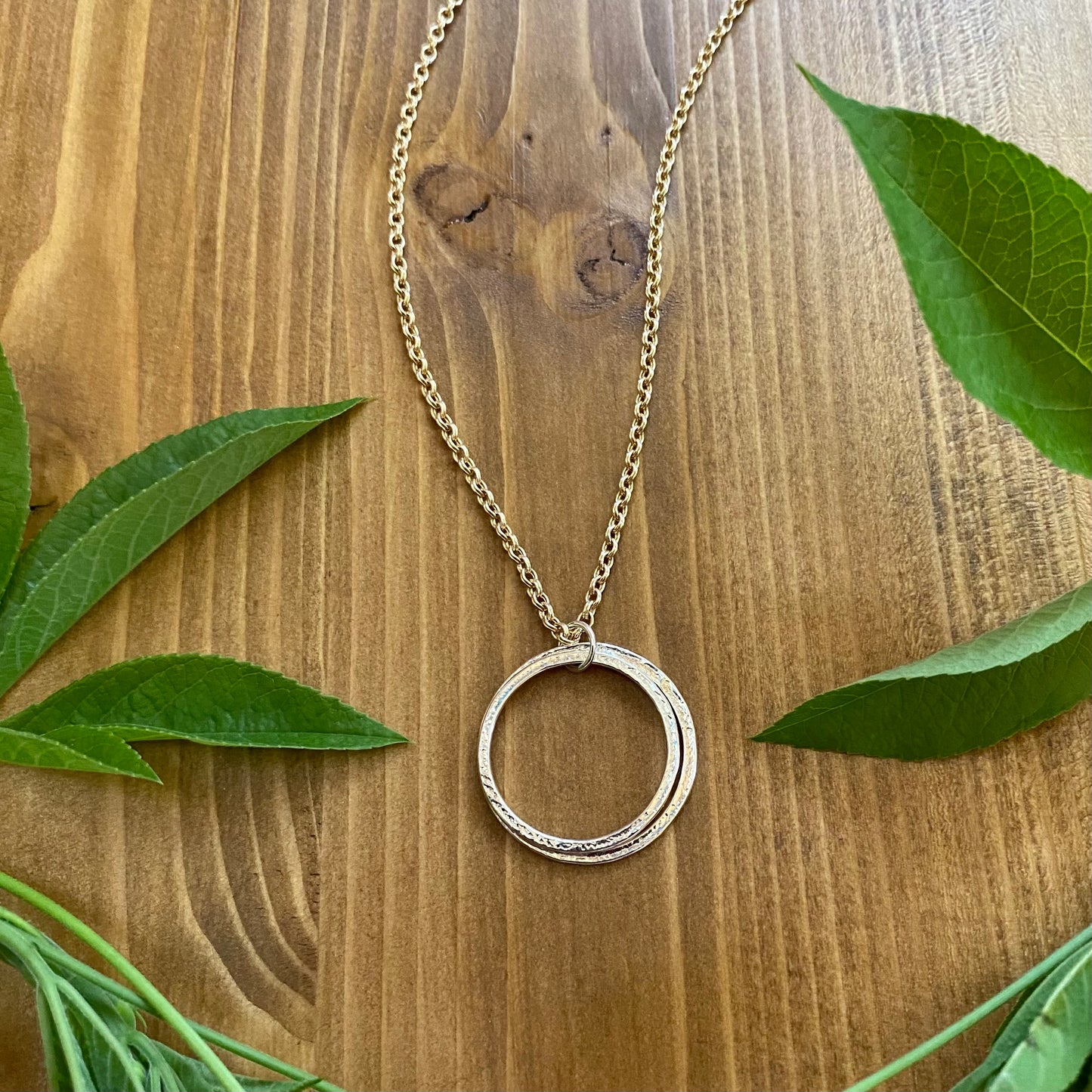 20th Birthday Necklace - Sterling Silver & 14k Gold Fill 2 Rings for 2 Decades Circles Pendant Unique Jewelry Gift for Woman Turning Twenty