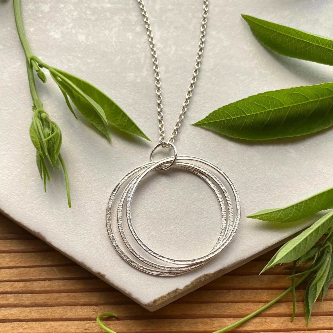 Large Silver 30th Birthday Necklace Gift for Woman Turning Thirty with 3 rings for 3 decades layered silver circles pendant, high quality milestone jewelry