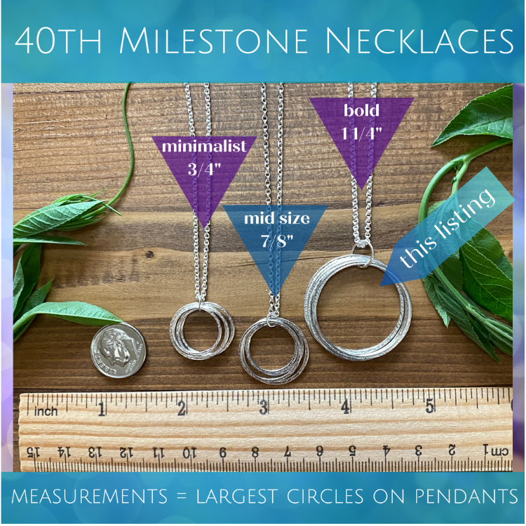 40th Birthday Milestone Birthstone Necklace - Bold