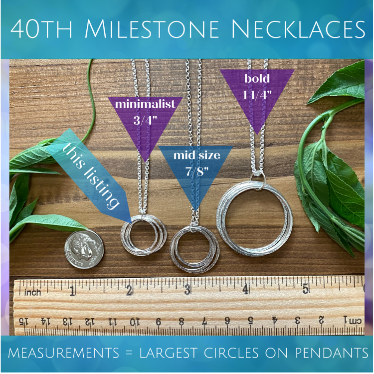 40th Birthday Milestone Birthstone Necklace - Minimalist