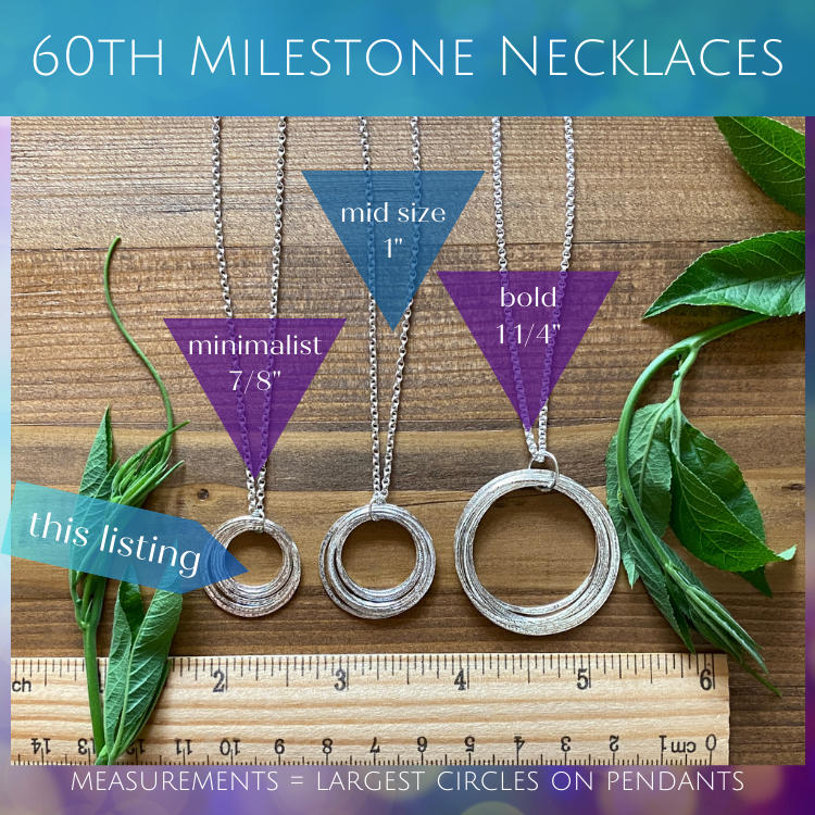 60th Birthday Necklace - Mixed Metal with Birthstones - Minimalist