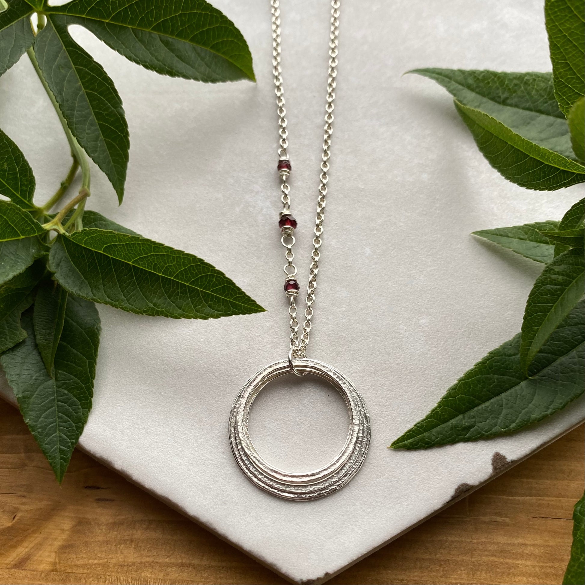 60th milestone necklace with birthstones on sterling silver chain