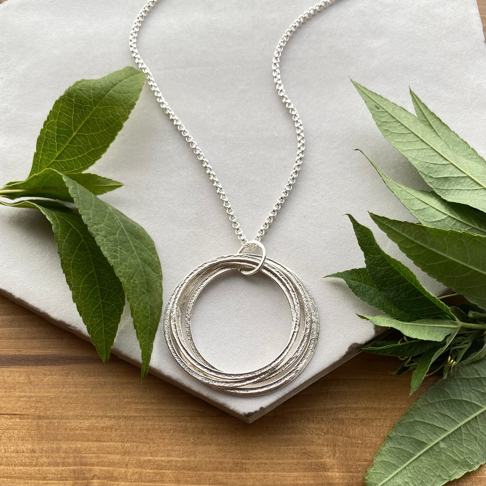 70th 7 rings for 7 decades birthday necklace