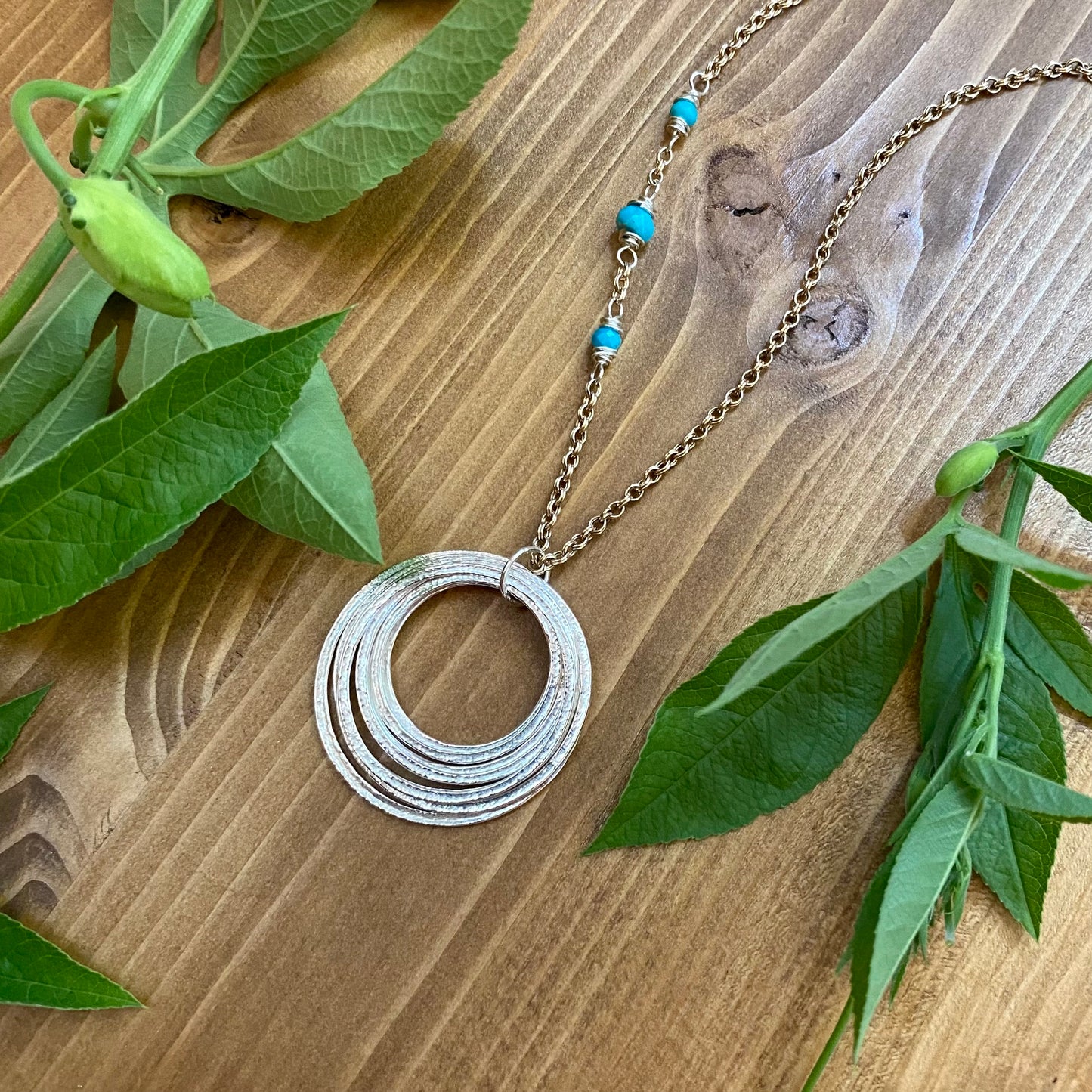 90th Birthday Necklace - Mixed Metal with Birthstones - Minimalist