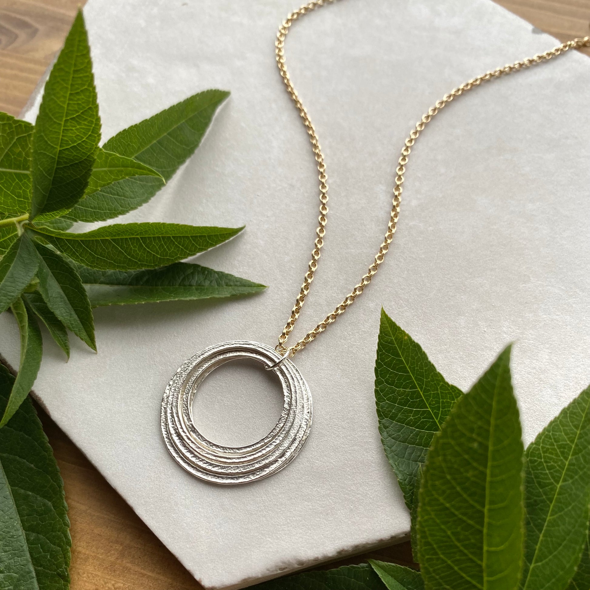 Elegant Birthday Gift Silver & Gold 80th Birthday Necklace Gift for Woman Turning Eighty with 8 rings for 8 decades silver circles pendant, high quality milestone jewelry with beautiful gift wrap
