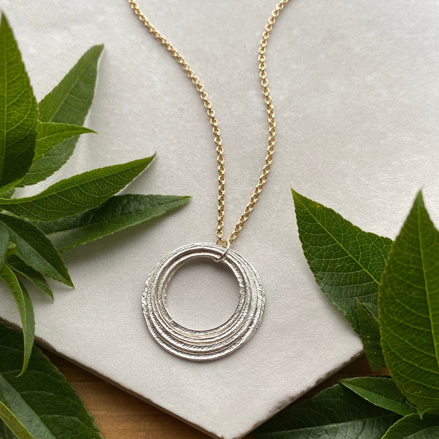 Elegant Birthday Gift Silver & Gold 80th Birthday Necklace Gift for Woman Turning Eighty with 8 rings for 8 decades silver circles pendant, high quality milestone jewelry with beautiful gift wrap