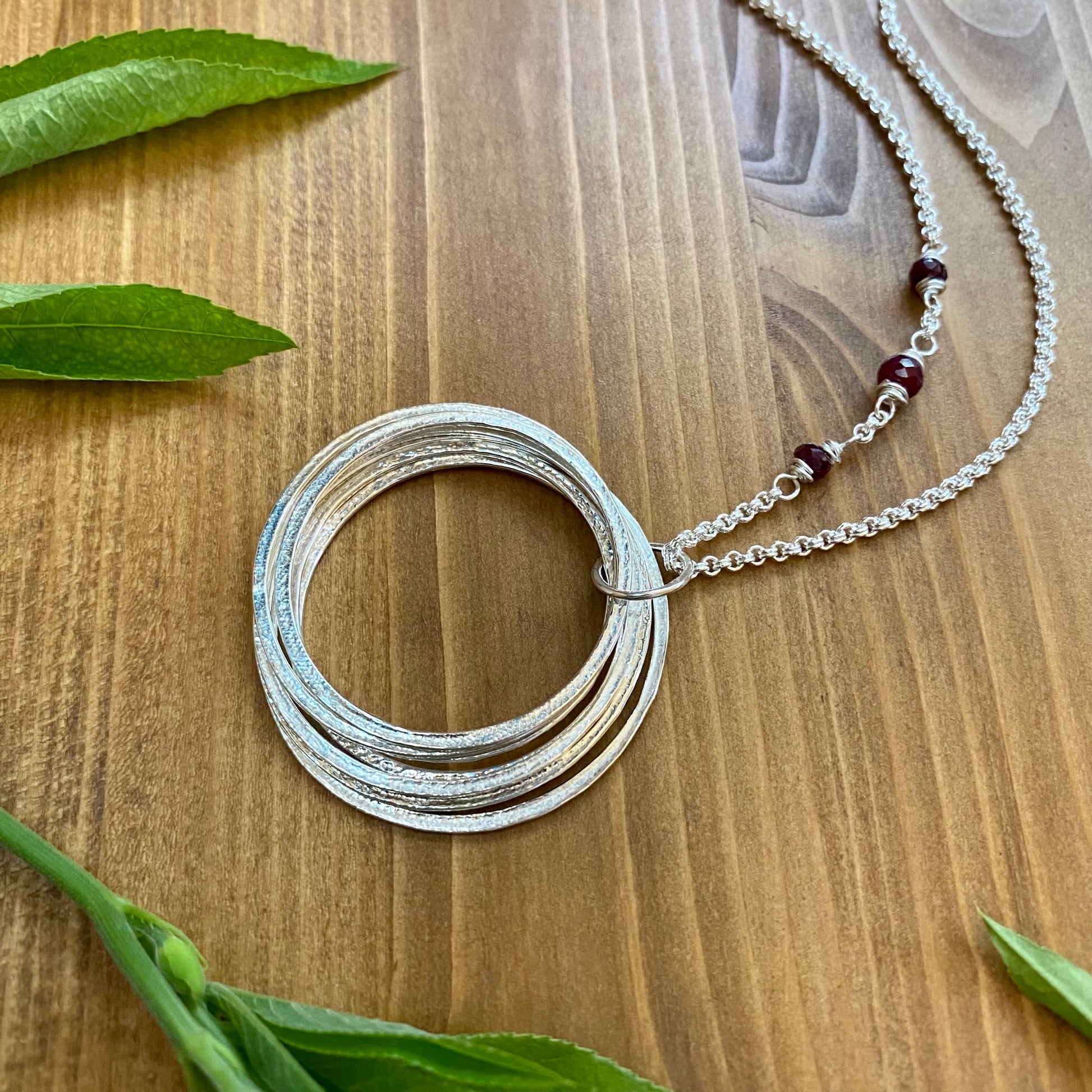 Elegant Birthday Gift Sterling Silver 80th Birthday Necklace Gift for Woman Turning Eighty with 8 rings for 8 decades silver circles pendant, high quality milestone jewelry with beautiful gift wrap