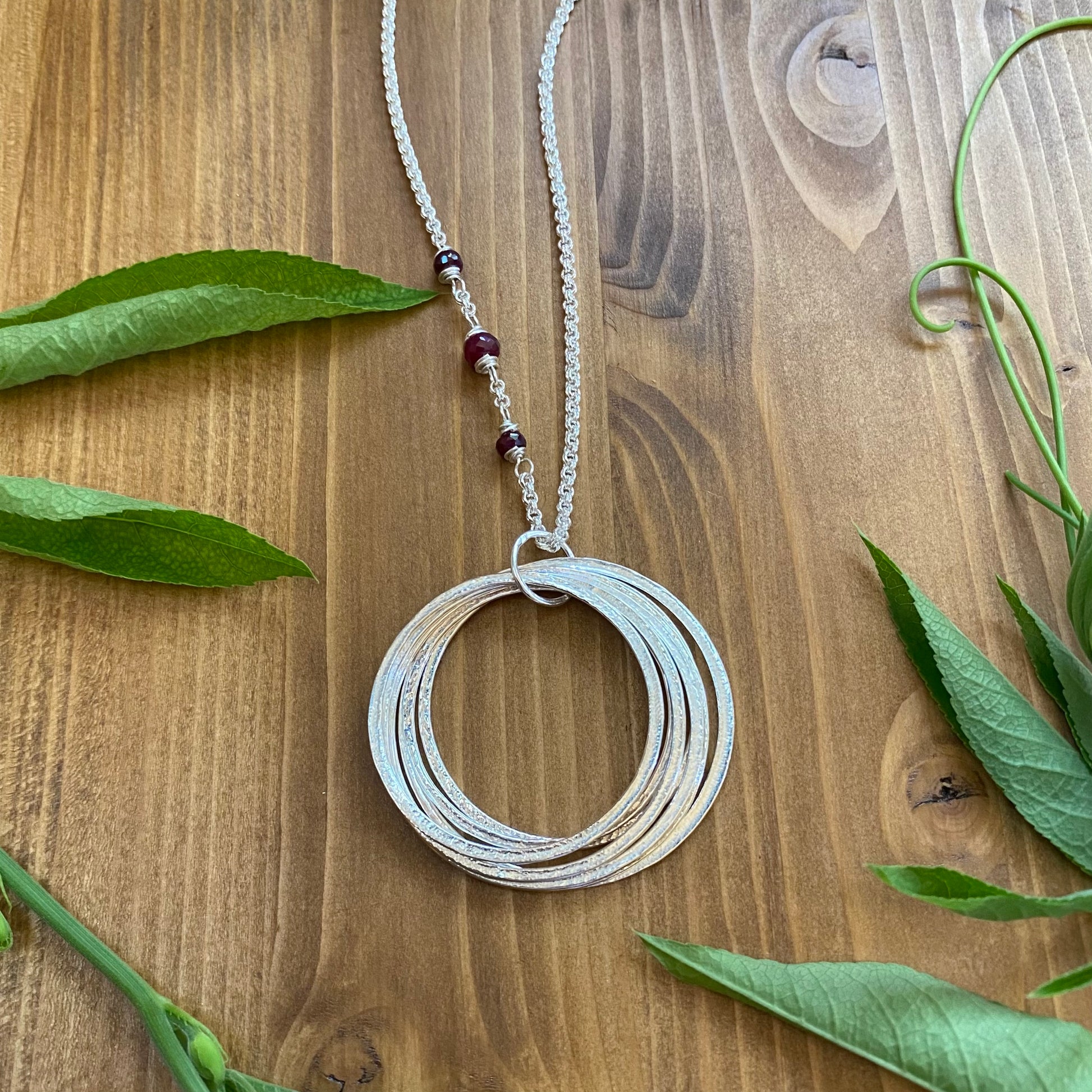 Elegant Birthday Gift Sterling Silver 80th Birthday Necklace Gift for Woman Turning Eighty with 8 rings for 8 decades silver circles pendant, high quality milestone jewelry with beautiful gift wrap