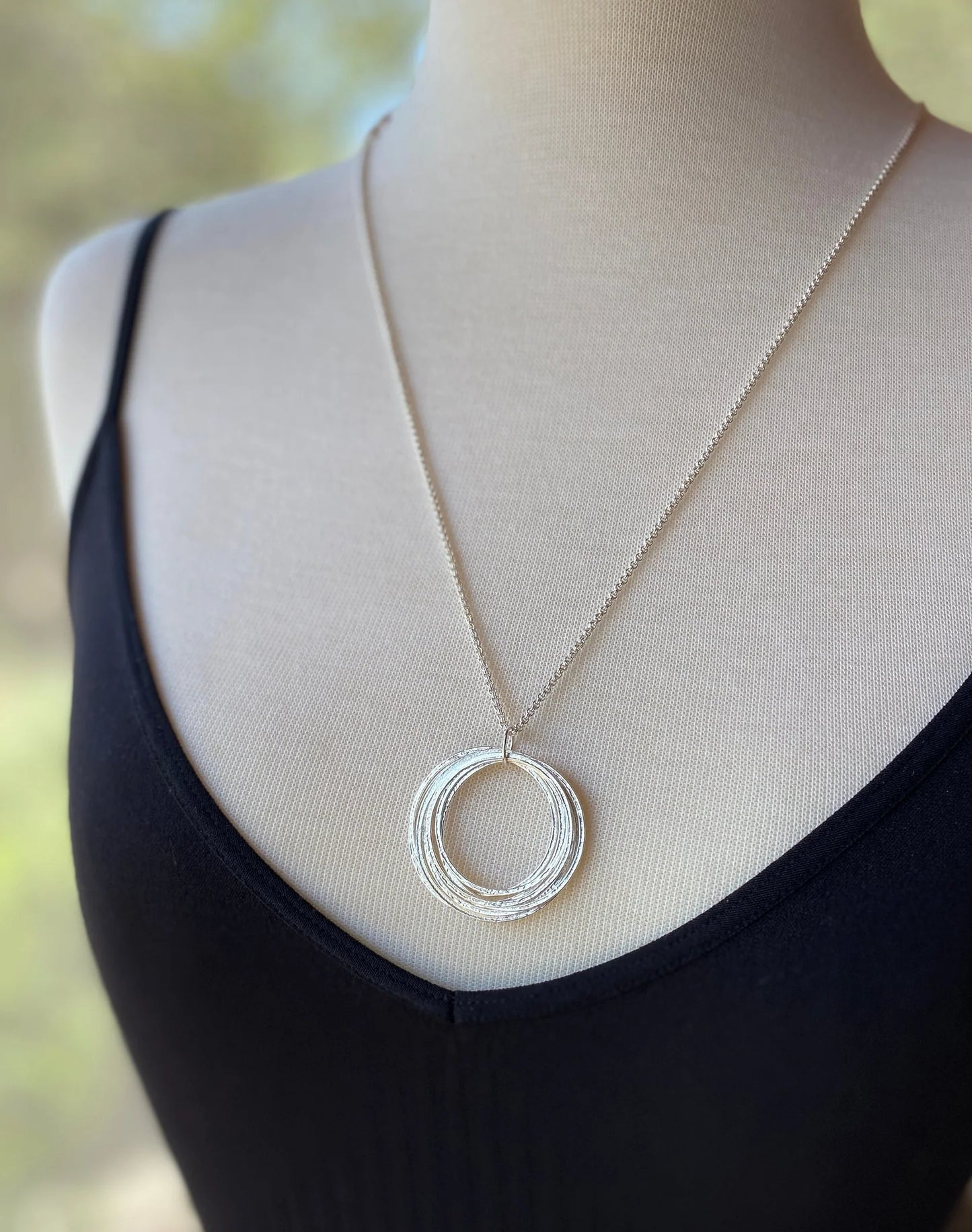 Elegant Birthday Gift Sterling Silver 80th Birthday Necklace Gift for Woman Turning Eighty with 8 rings for 8 decades silver circles pendant, high quality milestone jewelry with beautiful gift wrap