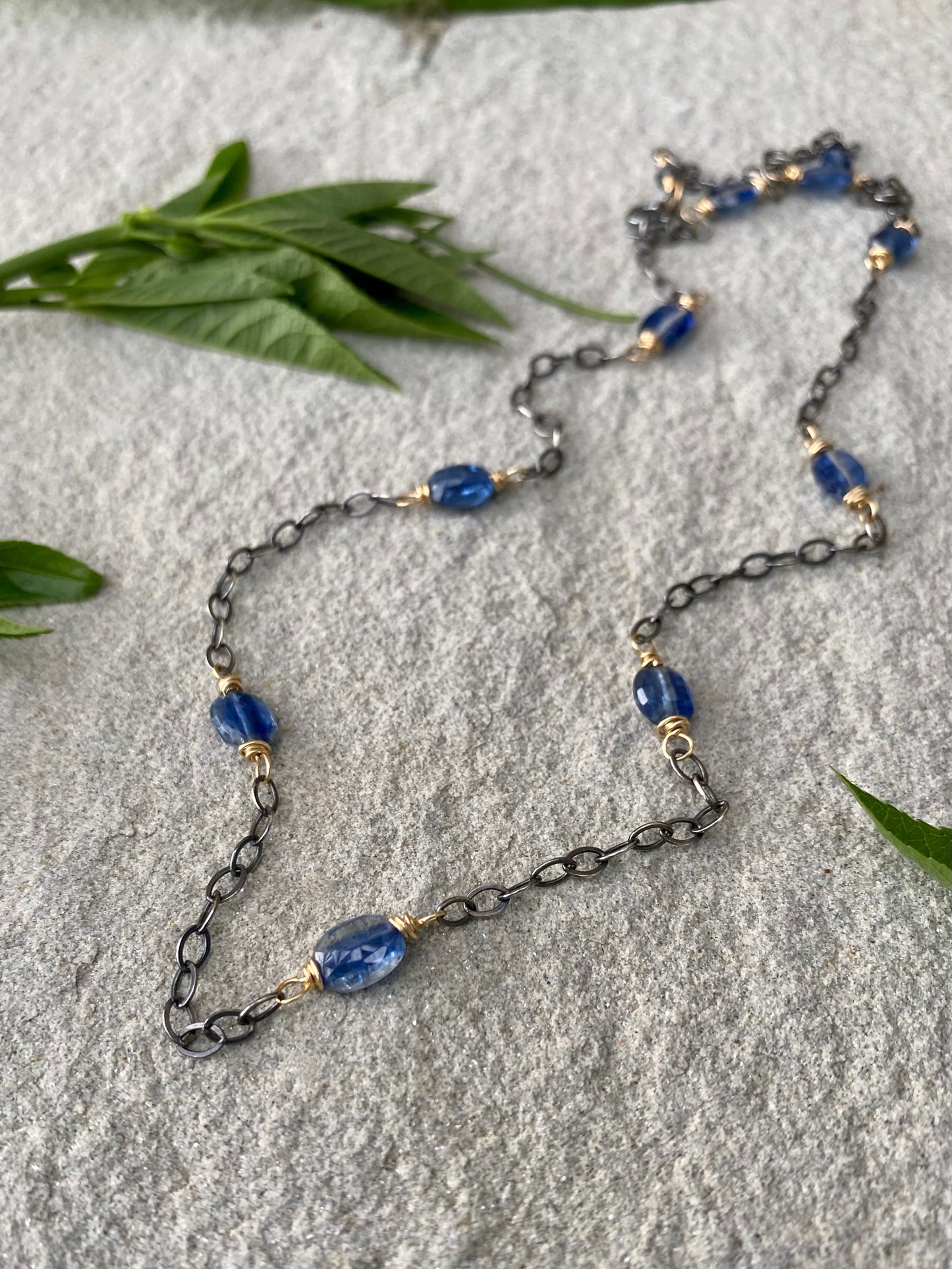 kyanite satellite necklace