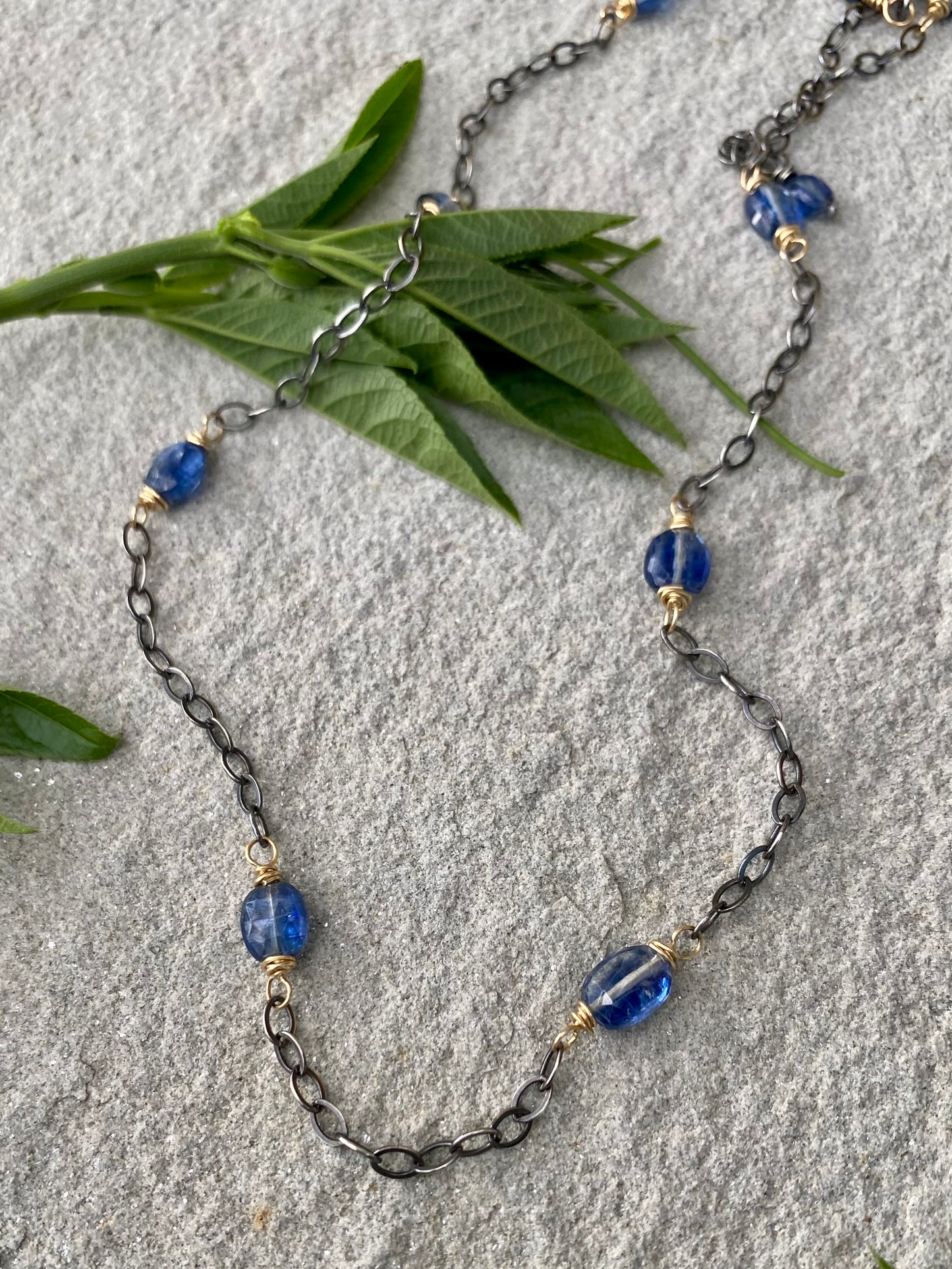 kyanite satellite necklace