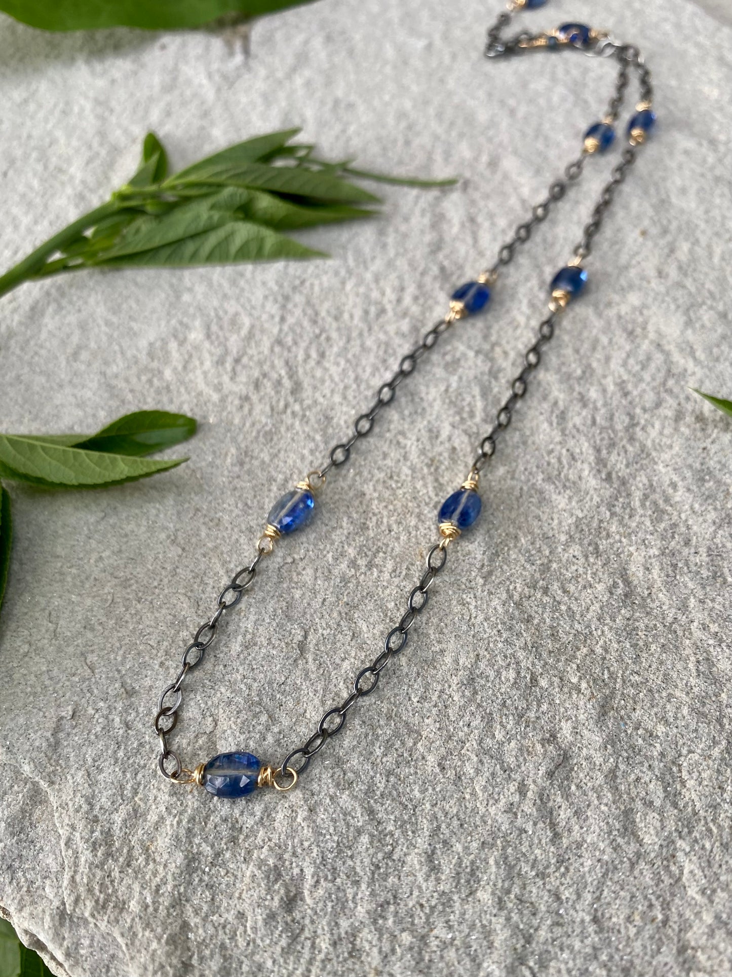 kyanite satellite necklace