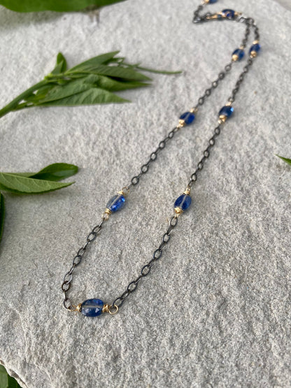 kyanite satellite necklace