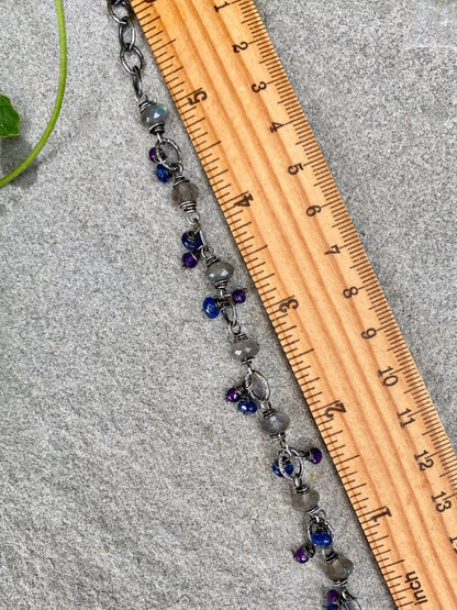 gypsy bracelet - kyanite, labradorite & amethyst