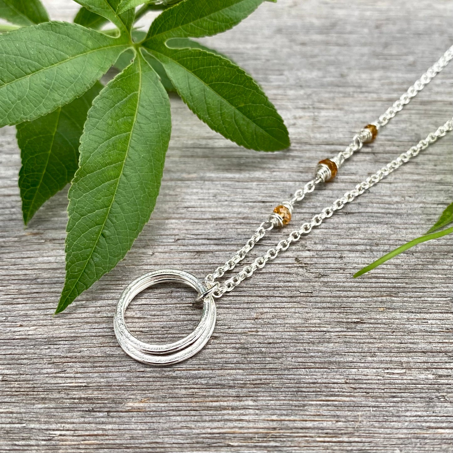 20th Birthday Necklace - Sterling Silver with Birthstones - Minimalist