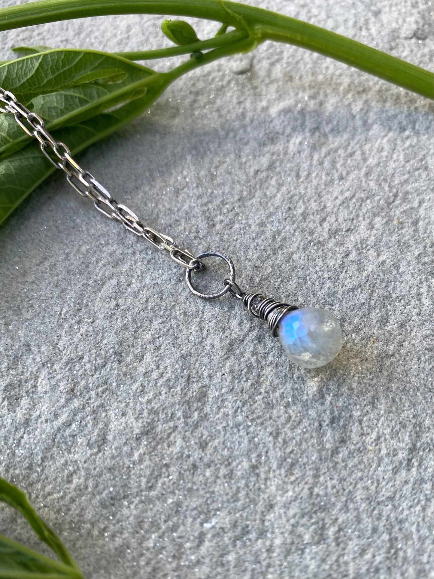 moonstone teardrop pendant