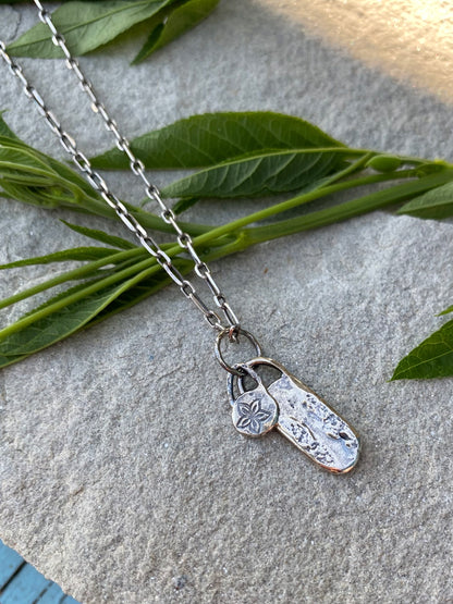 layered silver pendant