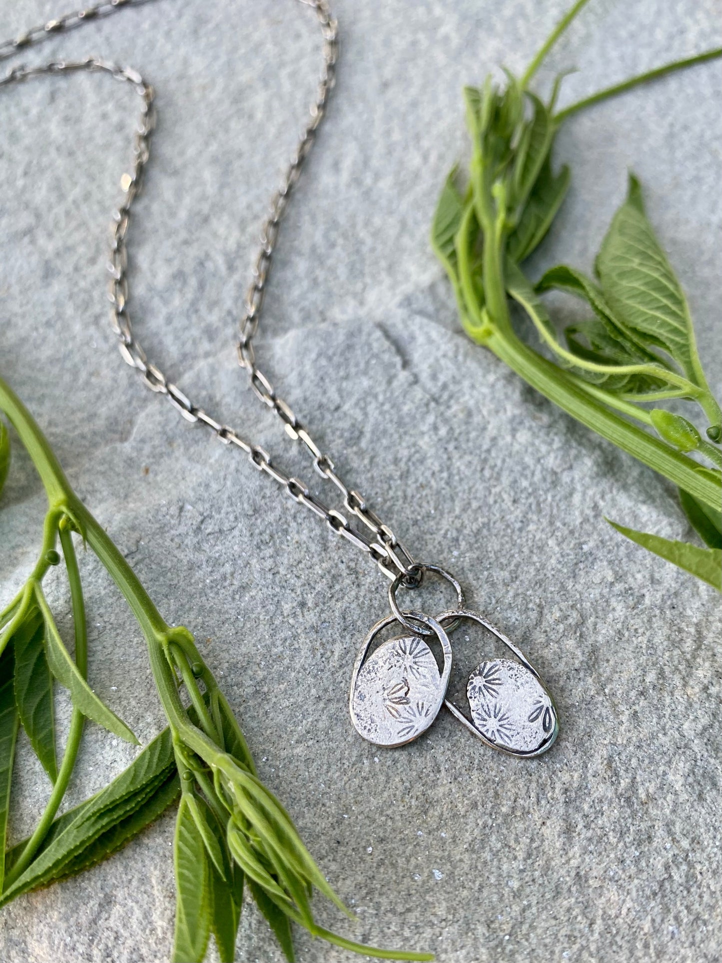 layered flower pendant