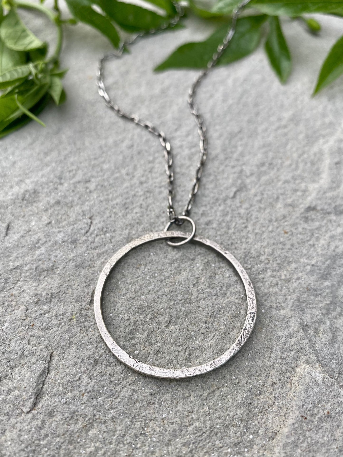 imprinted circle necklace