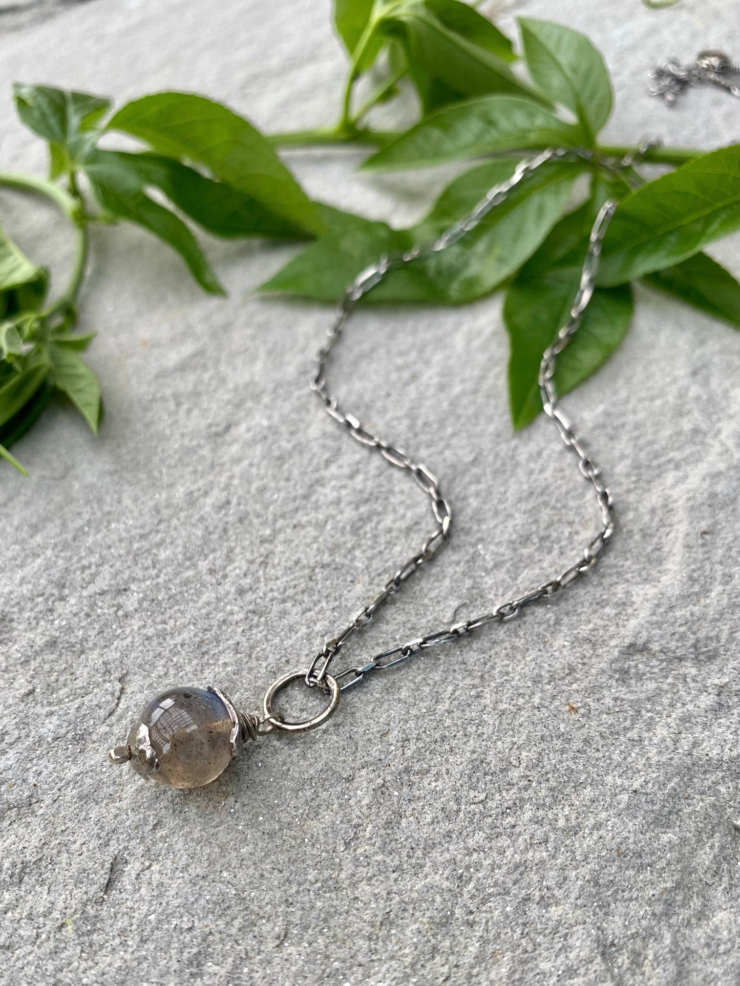 labradorite orb pendant
