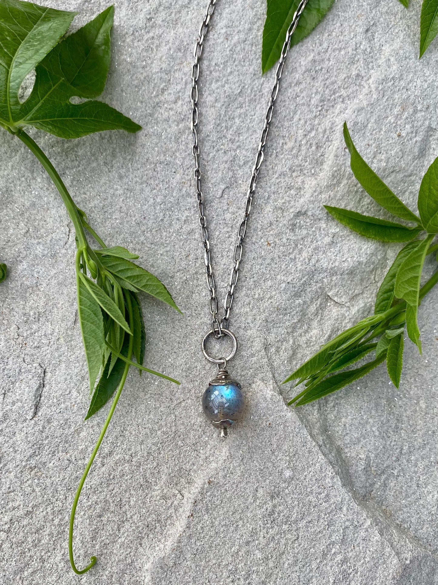 labradorite orb pendant
