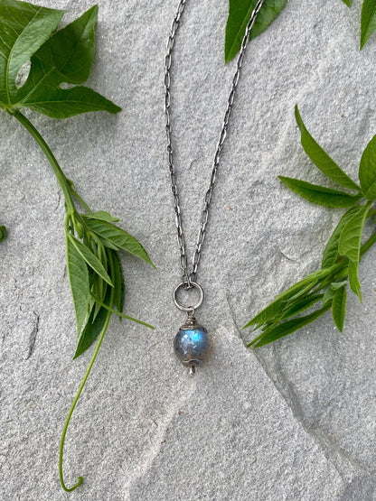 labradorite orb pendant