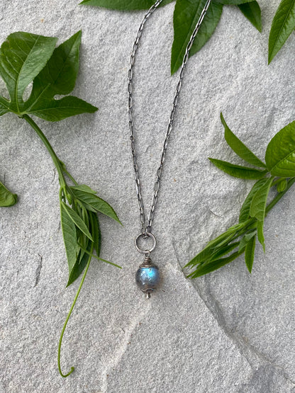 labradorite orb pendant