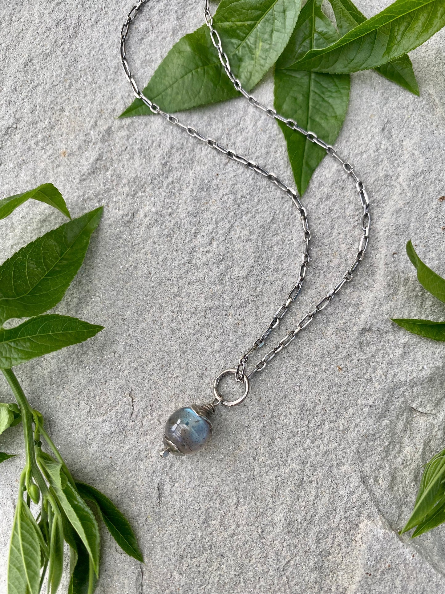 labradorite orb pendant