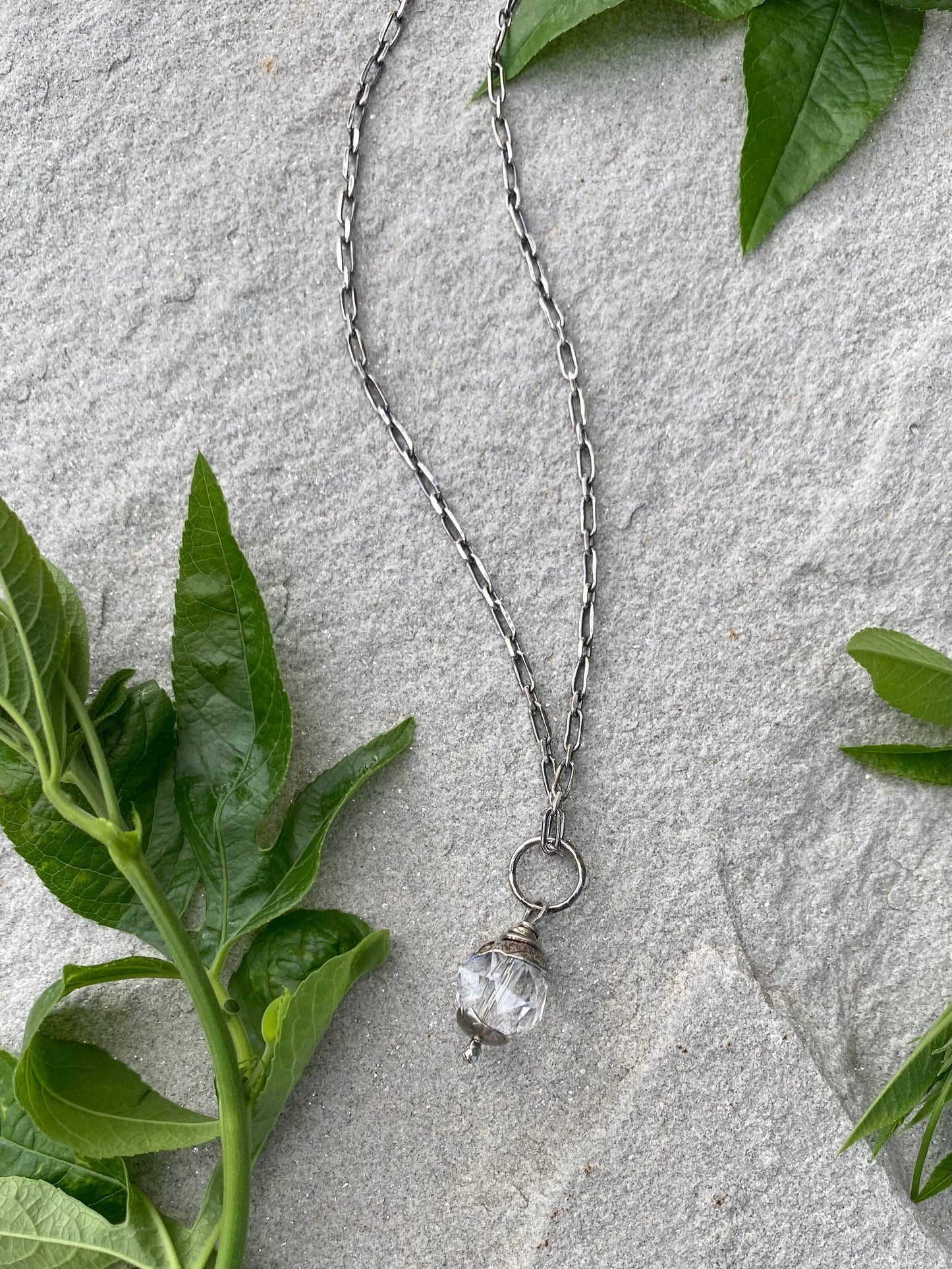 quartz orb pendant