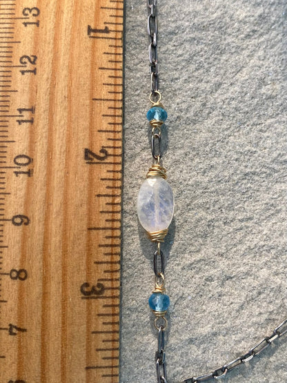 blue topaz moonstone necklace