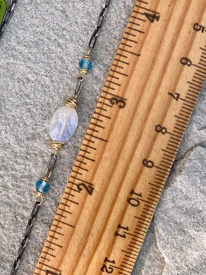 blue topaz moonstone necklace