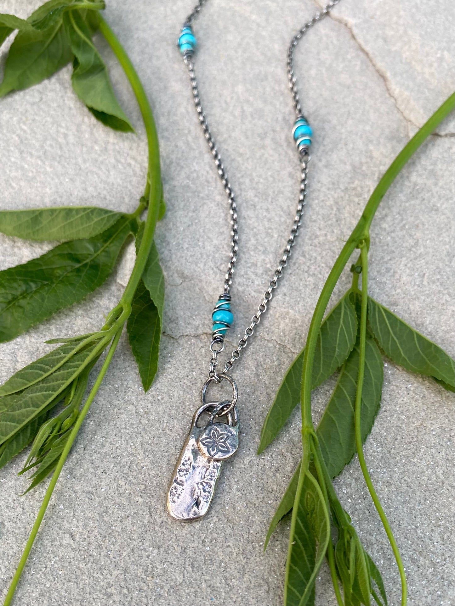 layered silver pendant