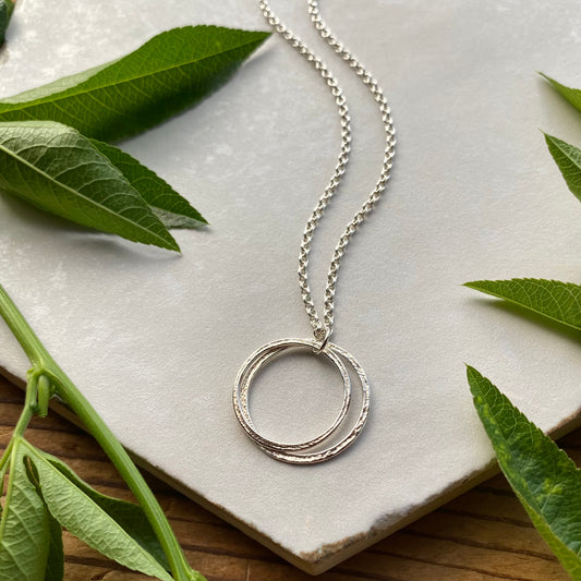Two Circle Sterling Silver Necklace