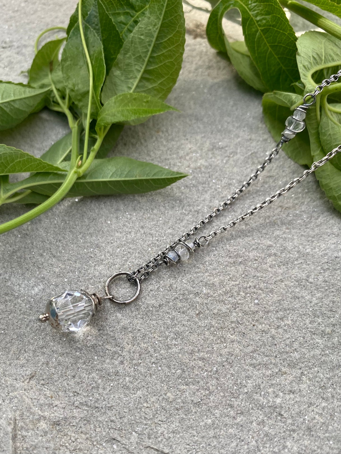 crystal quartz orb pendant