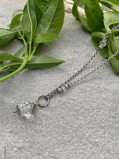 crystal quartz orb pendant
