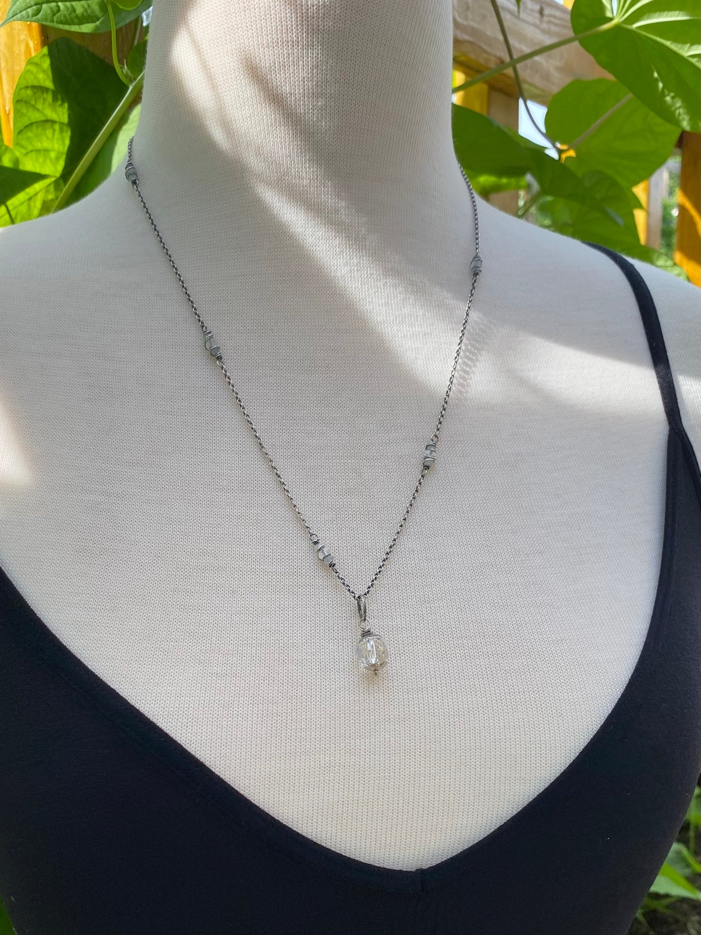 crystal quartz orb pendant