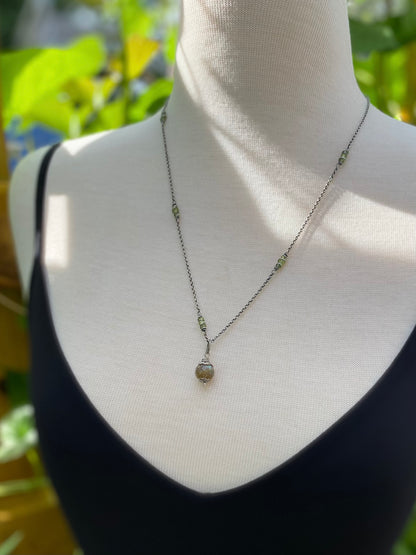 labradorite orb pendant