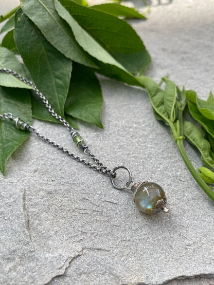 labradorite orb pendant