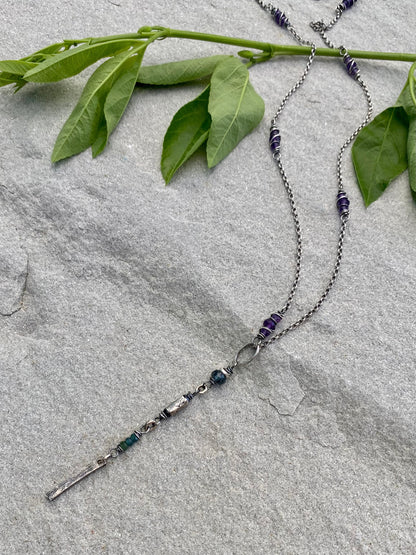long wavy gem pendant