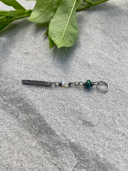 short wavy gem pendant