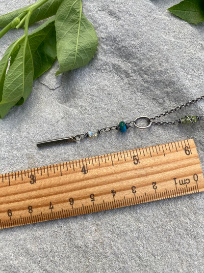 short wavy gem pendant